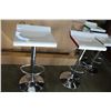 Image 2 : NEW PAIR OF WHITE RED ADJUSTABLE HEIGHT BARSTOOLS WITH CHROME BASE RETAIL $ 149 EACH