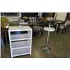 Image 1 : NEW MODERN WHITE EITH CHROME AND GLASS BAR UNIT RETAIL $1499