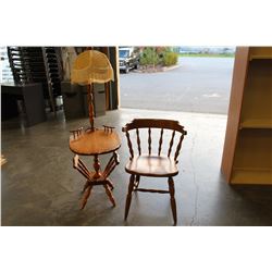 MAPLE LAMP TABLE AND CHAIR