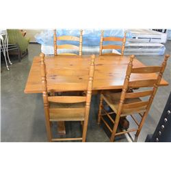WOODEN KITCHEN TABLE AND FOUR CHAIRS