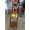 Image 1 : BARLEY TWIST TABLE W/ BRASS BOWL AND VANITY MIRROR
