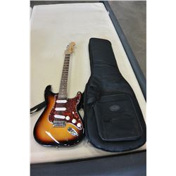 SUNBURST FENDER SQUIRE ELECTRIC GUITAR IN SOFT CASE