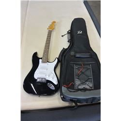 GEORGE WASHBURN ELECTRIC GUITAR BLACK IN SOFT CASE