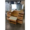 Image 2 : VINTAGE VANITY WITH MIRROR AND STOOL