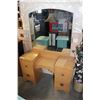 Image 1 : OAK VANITY W/ MIRROR