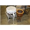 Image 1 : 2 PLANT STANDS - ONE METAL, ONE WOOD