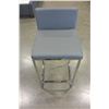 Image 1 : GREY LEATHER AND CHROME STOOL