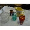 Image 1 : CRYSTAL CANDY DISH WADE PITCHER AND VASES ETC