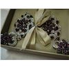 Image 2 : RHINESTONE NECKLACE SET AND PURPLE RHINESTONE EARRINGS