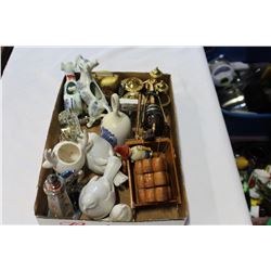 BOX AND 2 TRAYS OF VINTAGE COLLECTIBLES