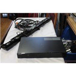 SAMSUNG BLURAY PLAYER WITH CORDS AND SAMSUNG SOUND BAR