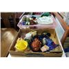 Image 1 : TOTE OF POTTERY, ART GLASS, AND GLASSWARE