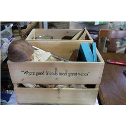 TWO WOOD WINE CRATES AND CONTENTS