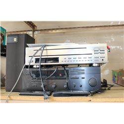 YAMAHA RECEIVER AND DISC CHANGER AND JBL SPEAKER