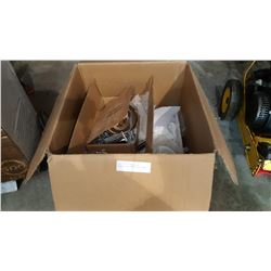 MISC BOX OF CHANDELIER CRYSTALS AND OTHER LIGHT PARTS
