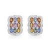 Image 1 : 14KT White Gold 10.01ctw Multi Color Sapphire and Diamond Earrings