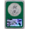 Image 2 : 2017 $1 American Silver Eagle Coin NGC MS70 Early Releases Green Core