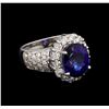 14KT White Gold 4.79 ctw Sapphire and Diamond Ring