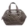 Chanel Gray Quilted Vinyl Bowling Satchel Handbag