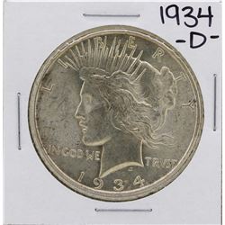 1934-D $1 Peace Silver Dollar Coin