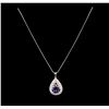 Image 2 : 14KT White Gold 1.88 ctw Tanzanite and Diamond Pendant With Chain