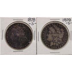 Lot of (2) 1878-S $1 Morgan Silver Dollar Coins