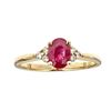 Image 1 : 0.82 ctw Ruby and Diamond Ring - 10KT Yellow Gold