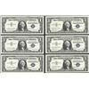 Image 1 : Lot of (6) 1957B $1 Silver Certificate Notes