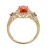 Image 2 : 1.53 ctw Fire Opal and Diamond Ring - 14KT Yellow Gold