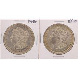 Lot of (2) 1896 $1 Morgan Silver Dollar Coins