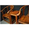 Image 3 : Two Rosewood Chinese Armchairs and One Small Table.