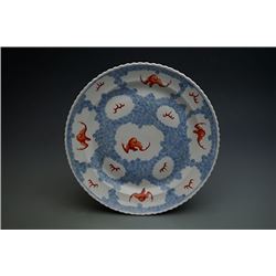 A "Guan" Kiln Yangcai Plate with Bat and Cloud Pattern.