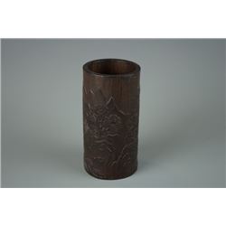 An Old "Bo Yi Feng Guang" Bamboo Brush Pot.