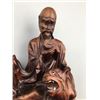 Image 3 : A Qing Dynasty Wood Carved“Arhat Chanting”with Base