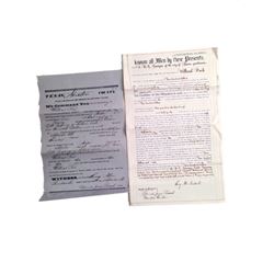 Django Unchained Dr. Schultz (Christoph Waltz) Bond and Warrant Papers for William Peck