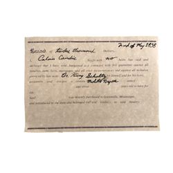 Django Unchained Dr. Schultz (Christoph Waltz) Slave Paperwork Movie Props