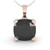 Image 2 : 3 CTW Cushion Black Diamond Designer Necklace 18K Rose Gold - REF-89W8F - 32375