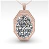 Image 2 : 1 CTW VS/SI Oval Cut Diamond Solitaire Necklace 18K Rose Gold - REF-287H8A - 35999