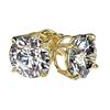 Image 4 : 2.57 CTW Certified H-SI/I Quality Diamond Solitaire Stud Earrings 10K Yellow Gold - REF-435W2F - 366