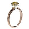 Image 4 : 1.50 CTW Certified Intense Yellow SI Diamond Solitaire Ring 10K Rose Gold - REF-345Y5K - 32931