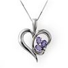 0.80 CTW Tanzanite & Diamond Pendant 10K White Gold - REF-21Y6K - 12804