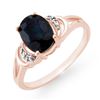2.06 CTW Blue Sapphire & Diamond Ring 14K Rose Gold - REF-24F5N - 12385
