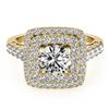 2.05 CTW Certified VS/SI Diamond Solitaire Halo Ring 18K Yellow Gold - REF-447W8F - 27104