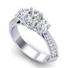 1.81 CTW VS/SI Diamond Art Deco 3 Stone Ring 18K White Gold - REF-318M2H - 37145