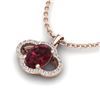 Image 2 : 2 CTW Garnet & Micro Pave VS/SI Diamond Necklace 10K Rose Gold - REF-29W6F - 20632