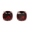 Image 1 : 12 CTW Cushion Cut Garnet Designer Solitaire Stud Earrings 14K Rose Gold - REF-35Y6K - 21782