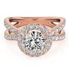 Image 1 : 1.51 CTW Certified VS/SI Diamond Solitaire Halo Ring 18K Rose Gold - REF-176W5F - 26764