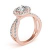 Image 4 : 1.51 CTW Certified VS/SI Diamond Solitaire Halo Ring 18K Rose Gold - REF-176W5F - 26764