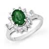 Image 1 : 1.98 CTW Emerald & Diamond Ring 18K White Gold - REF-72M2H - 13123