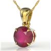 Image 1 : 2 CTW Ruby Designer Inspired Solitaire Necklace 18K Yellow Gold - REF-24N9Y - 22039